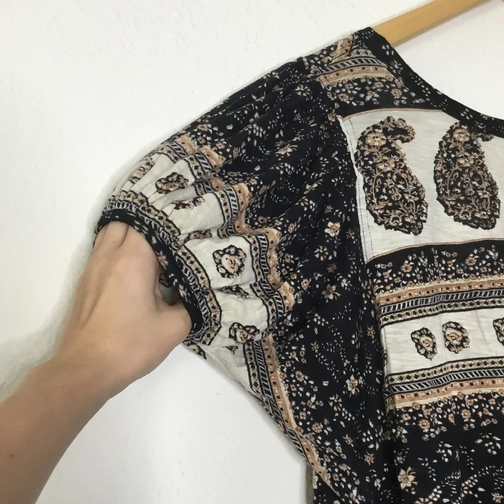 Free People Paisley High Low Cut Top